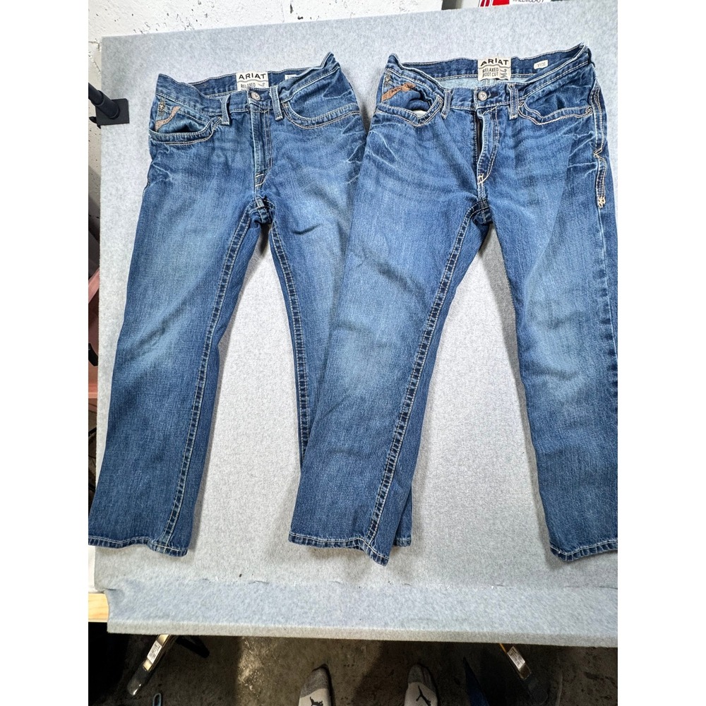 Ariat M4 Relaxed Boot Cut Jeans Mens 31x30 Medium Wash Denim Western Workwear